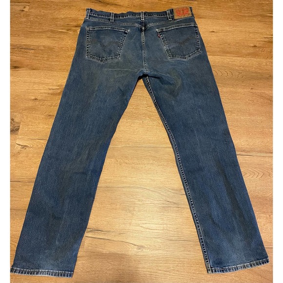 W38 L32 Comfortable Relaxed Levi’s Classic Blue Jeans Straight Leg Preowned - Picture 2 of 5